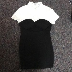 Button down bodycon cutout dress